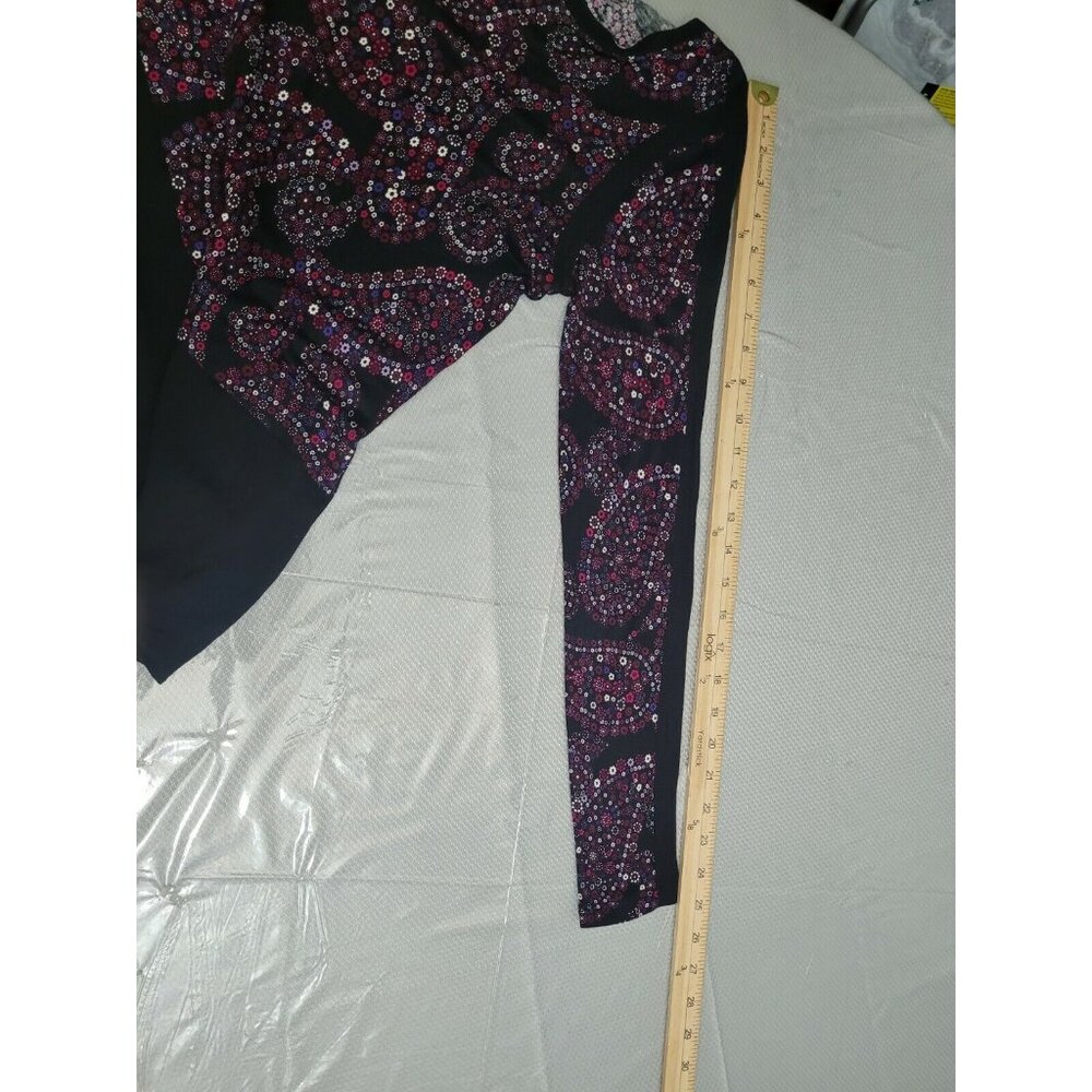 Michael Kors Womens Size XS crew Neck Long Sleeve Floral Peasant Top purple --21 - Picture 11 of 12
